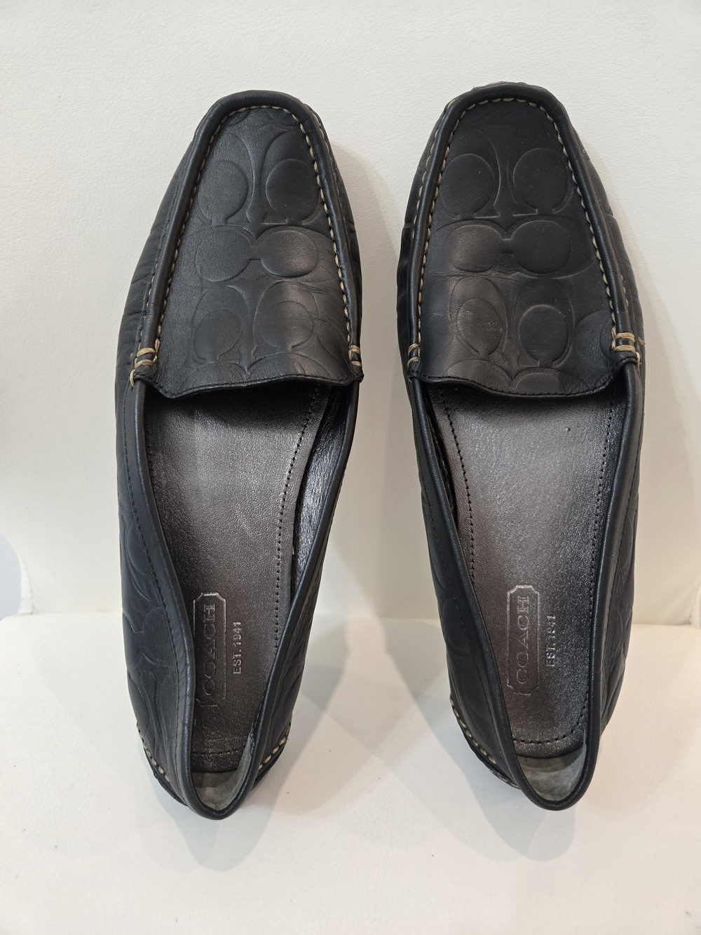Coach Women’s Black Leather  Saidey Signature Loafers Size 9.5M